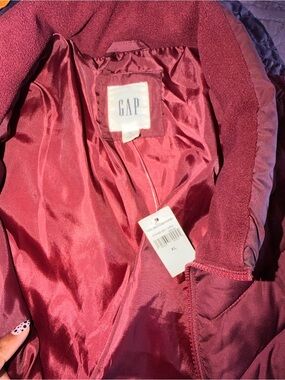 GAP Burgundy Satin-Lined Coat
